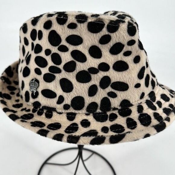 Christys Crown Series Women's Ashley Dalmatian Print Fedora Hat Tan One Size - Picture 3 of 5